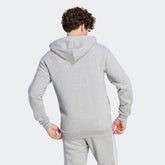 Adidas Men's Standard Essentials Fleece 3-Stripes Full-Zip Hoodie, Medium Grey Heather